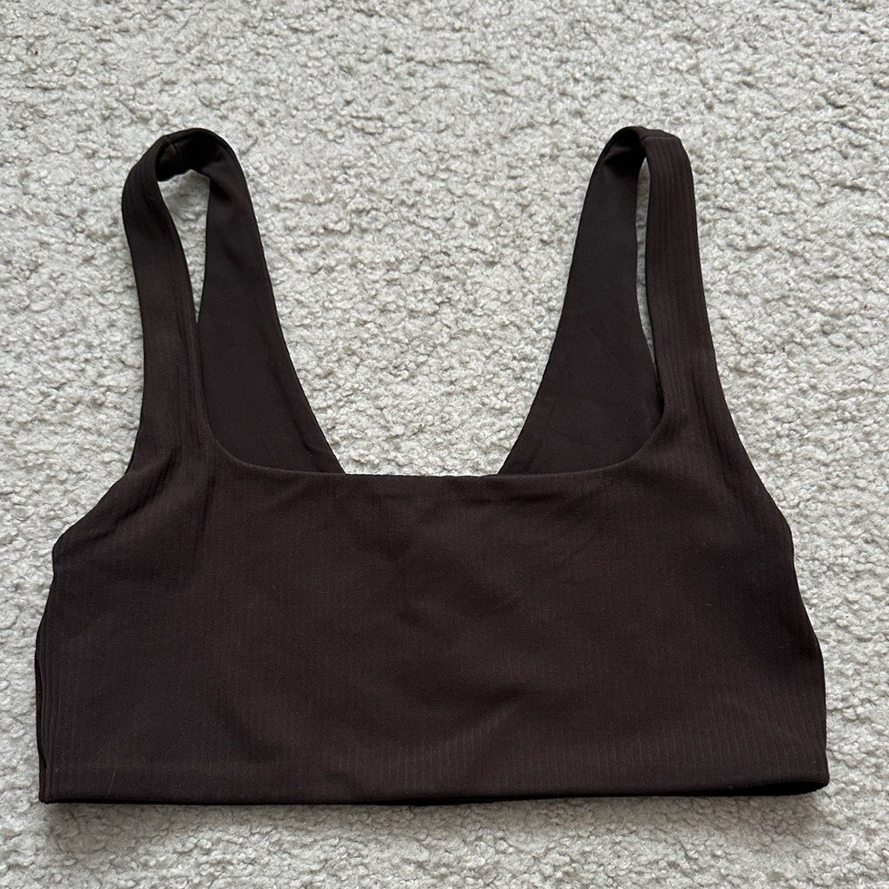 OFFLINE Women's Brown Ribbed Sports Bra